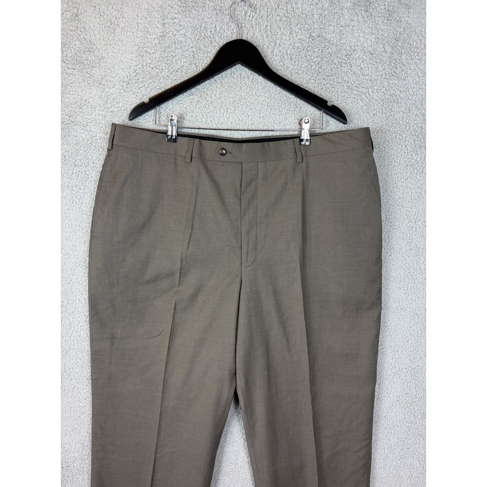 Jos A Bank Dress Pants Men 43x28 Brown Wool Flat Front Classic Office Men Preppy